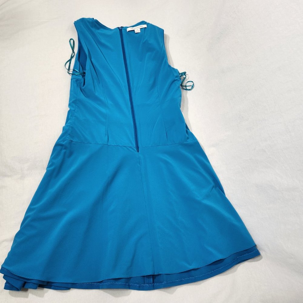 DIANE VON FURSTENBERG Minimalist Stretchy Blue Sleeveless Dress Size10 LIKE NEW! - Picture 9 of 16